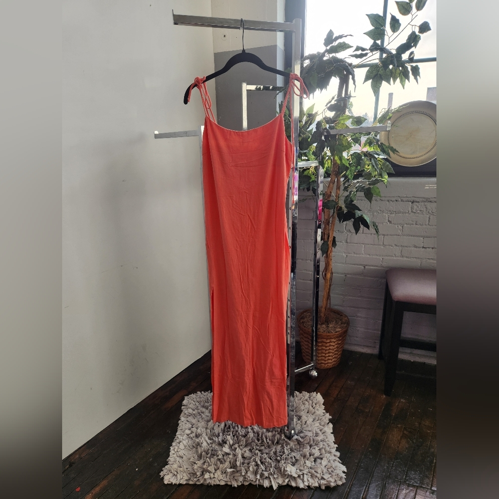 Vibrant Orange Maxi Dress